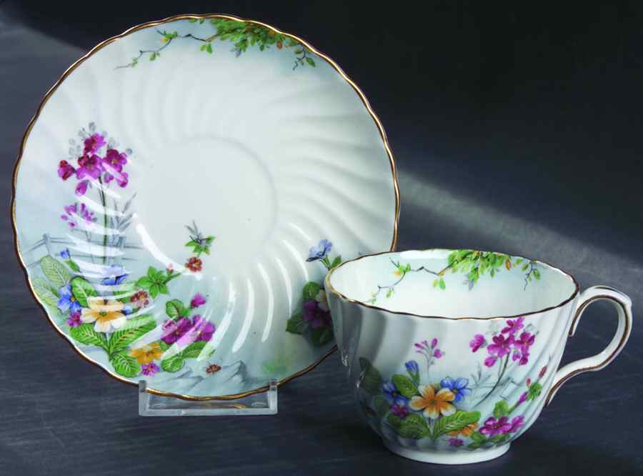 6825-C1196 Flat Cup & Saucer Set by John  Aynsley & Sons-1