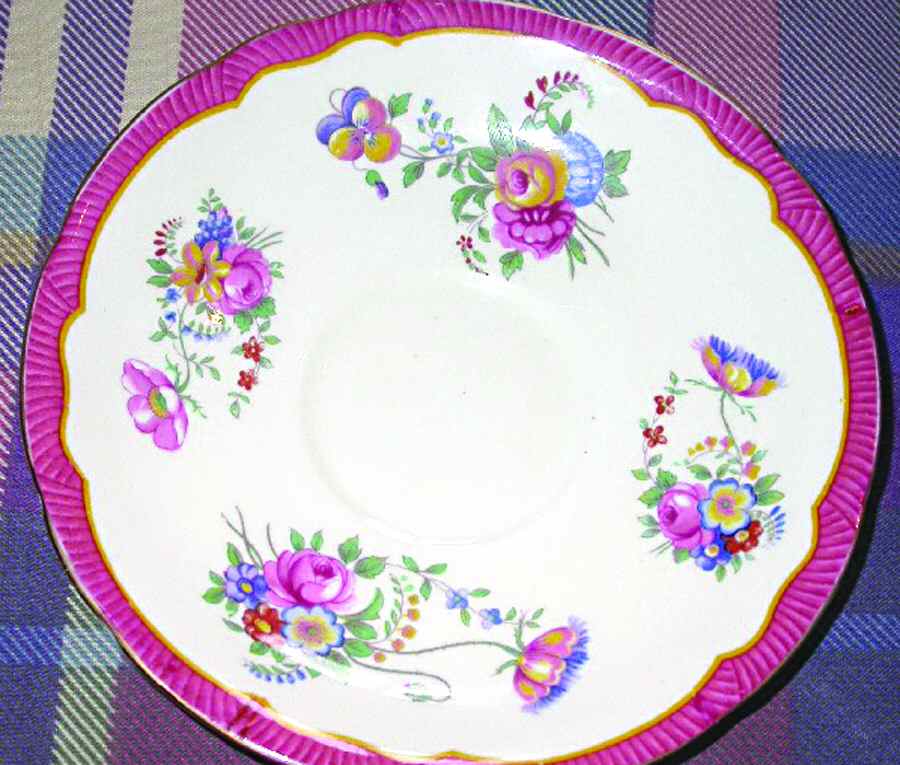 B3562 Red Saucer by John  Aynsley & Sons-1
