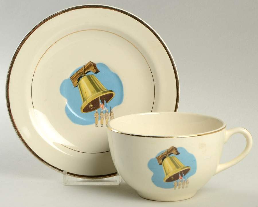 AAU1 Flat Cup & Saucer Set by American Ceramic Ind-1