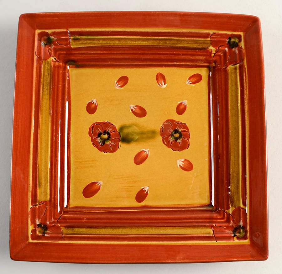 Fleur Rouge Square Dinner Plate by Ambiance-1