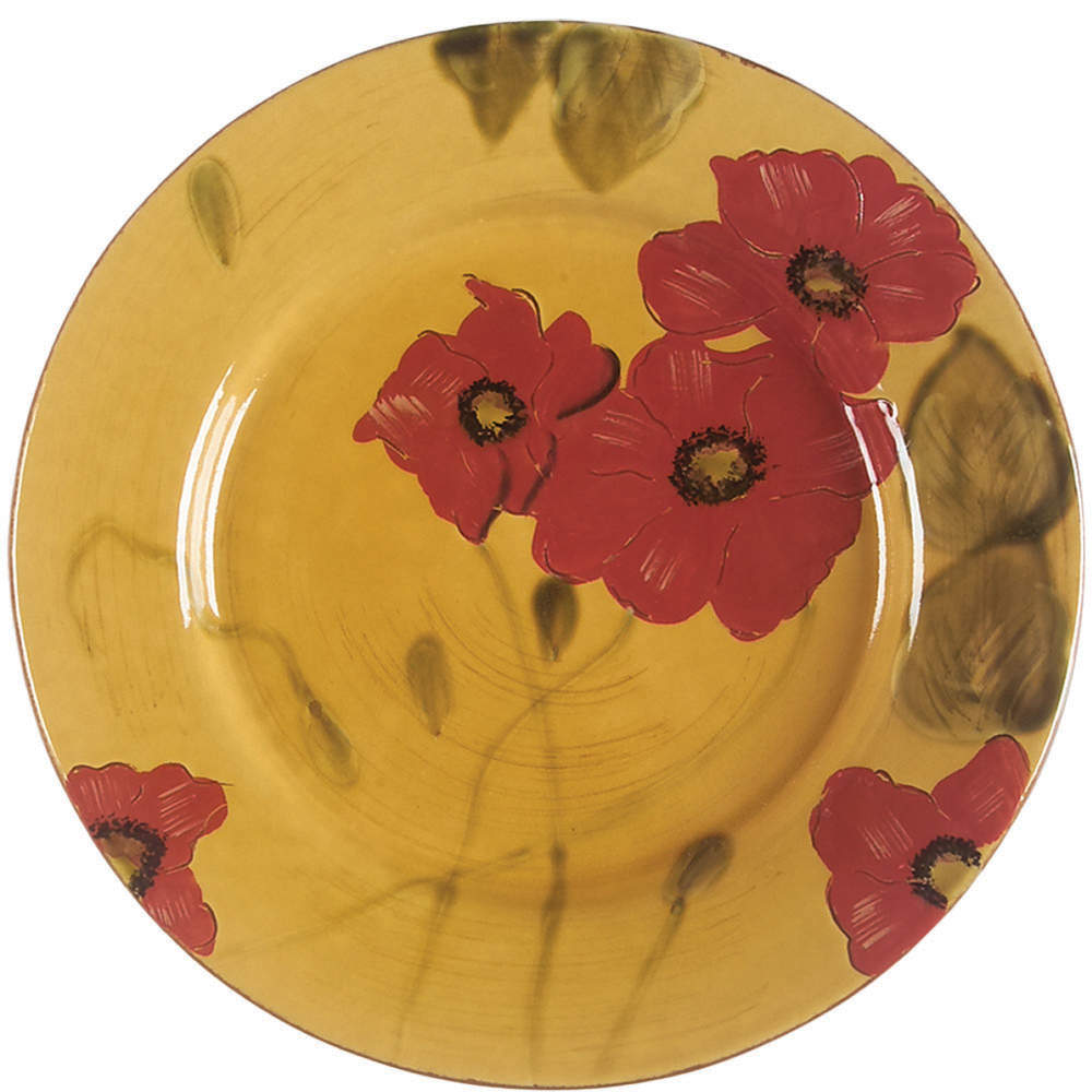 Fleur Rouge Dinner Plate by Ambiance-1