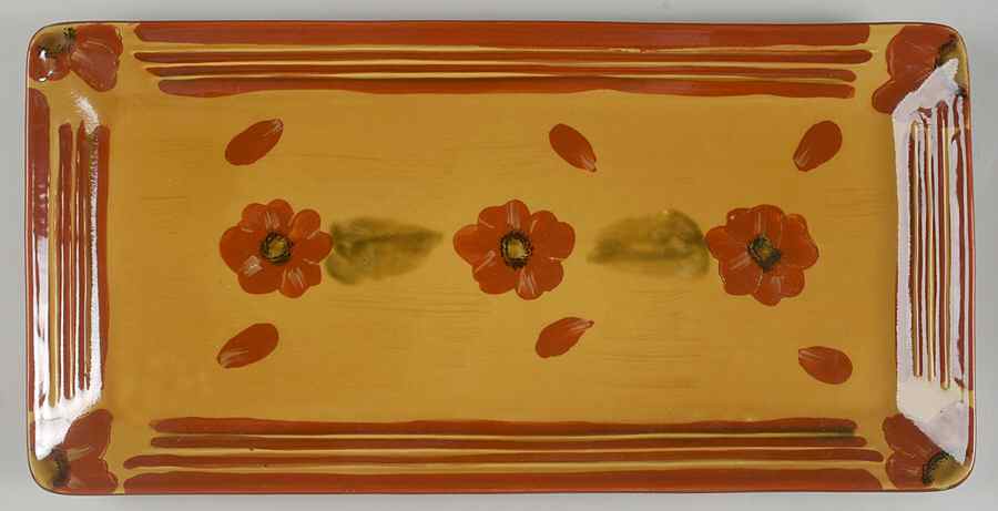 Fleur Rouge 18" Rectangular Serving Platter by Ambiance-1