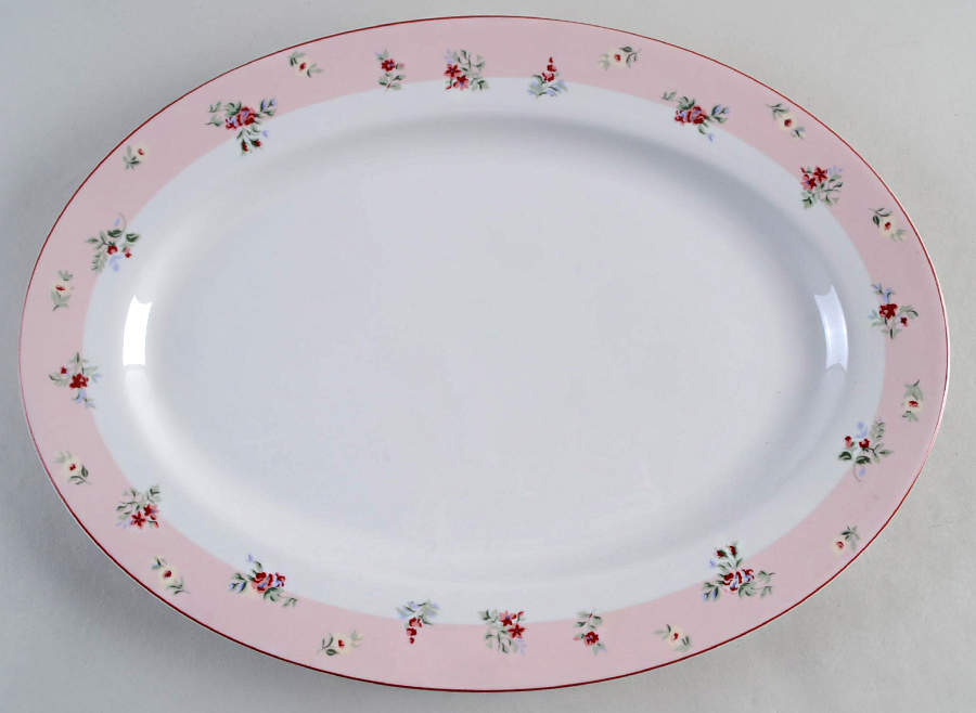 Petite Fleur 14" Oval Serving Platter by Laura Ashley-1