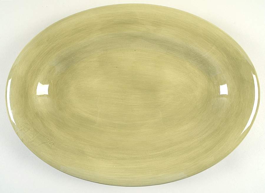 Ciao II Green 14" Oval Serving Platter by Artimino-1