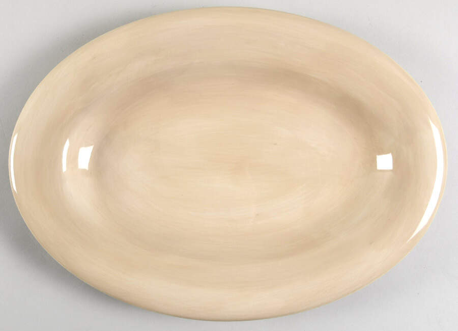 Ciao II Sand 14" Oval Serving Platter by Artimino-1