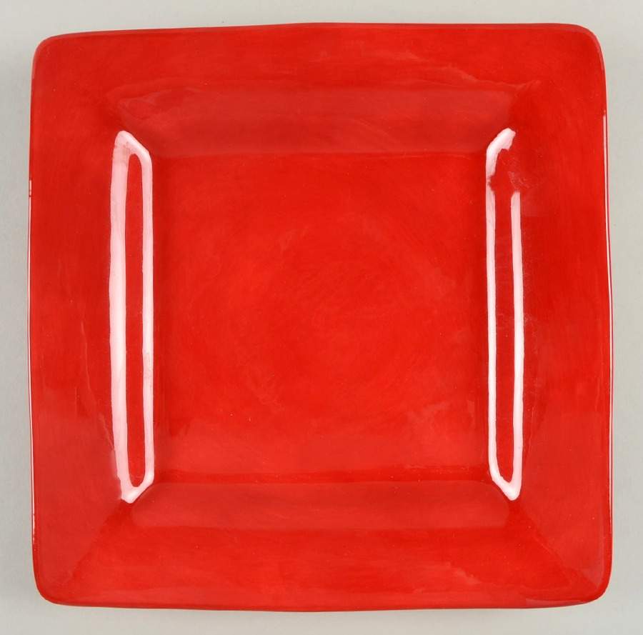 Ciao II Red Square Dinner Plate by Artimino-1