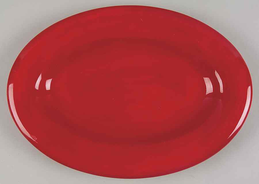 Ciao II Red 14" Oval Serving Platter by Artimino-1