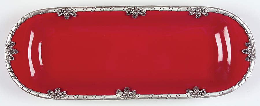 Holly 17" Oblong Tray by Arthur Court-1