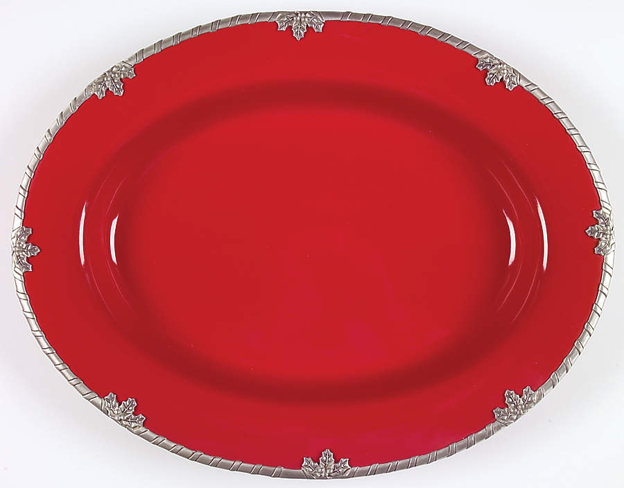 Holly 18" Oval Serving Platter by Arthur Court-1