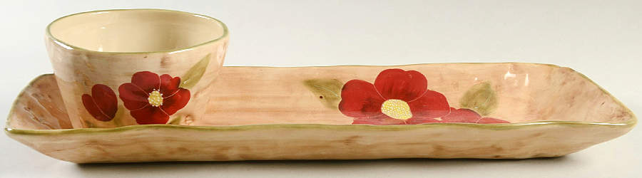 Fleur Rustique (2 Piece) Chip & Dip Set by Ambiance-1