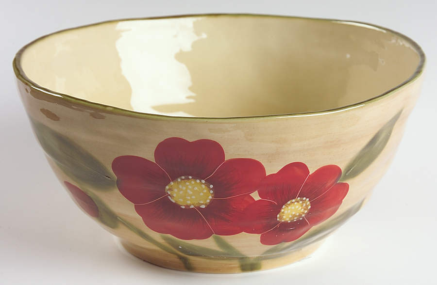 Fleur Rustique 10" Large Salad Serving Bowl by Ambiance-1