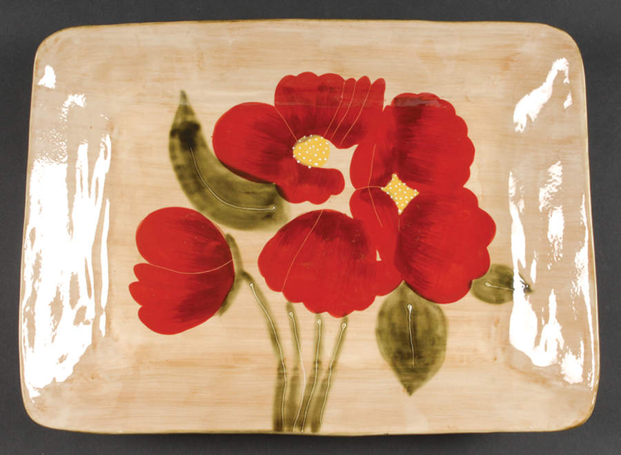 Fleur Rustique 16" Rectangular Serving Platter by Ambiance-1