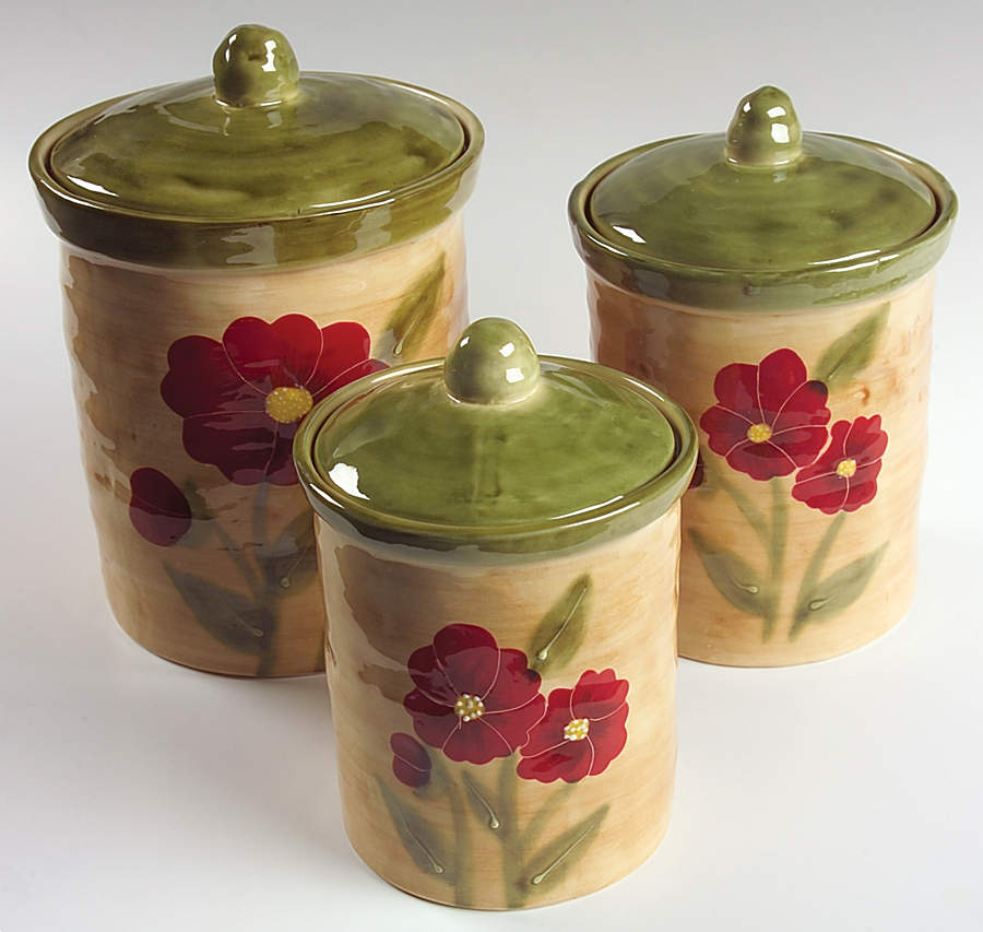 Fleur Rustique (3 Piece) Canister Set (Box Set) by Ambiance-1