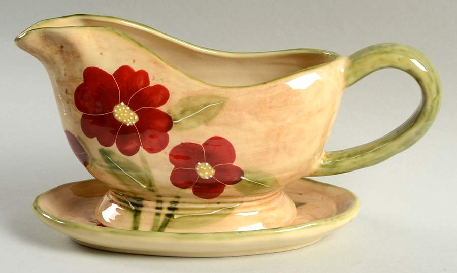 Fleur Rustique Gravy Boat & Underplate/Relish by Ambiance-1