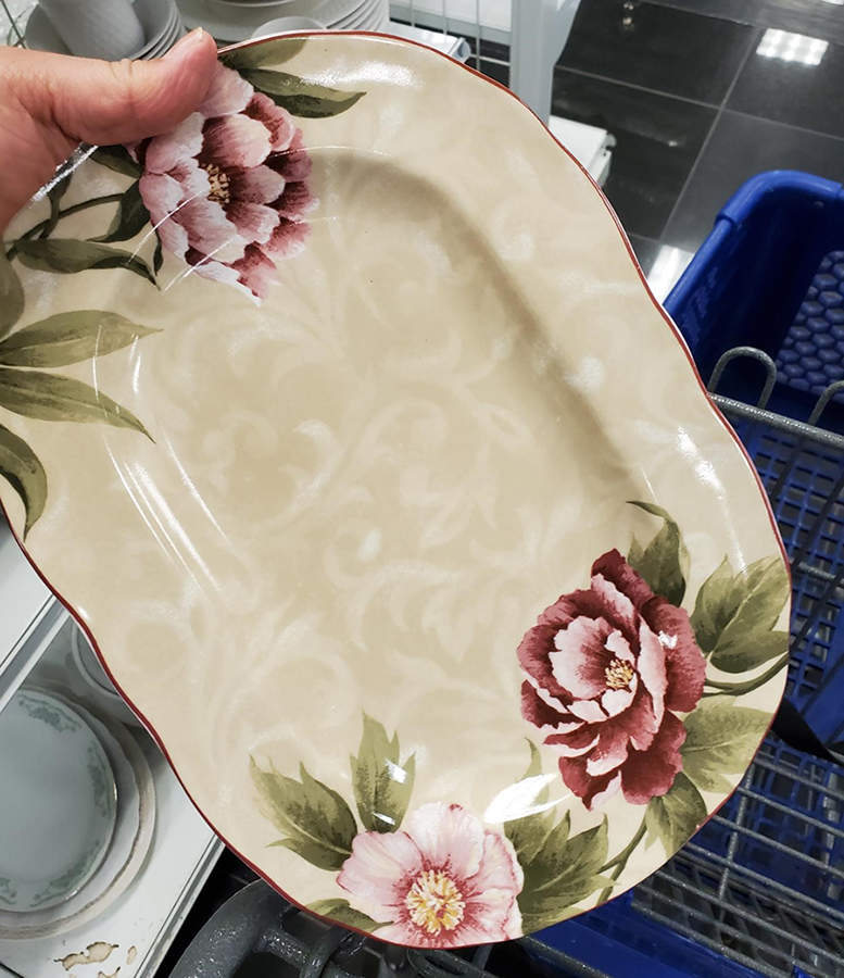Chloe Cream 14" Oval Serving Platter by 222 Fifth (PTS)-1