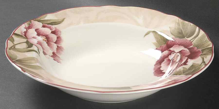 Chloe Cream Large Rim Soup Bowl by 222 Fifth (PTS)-1