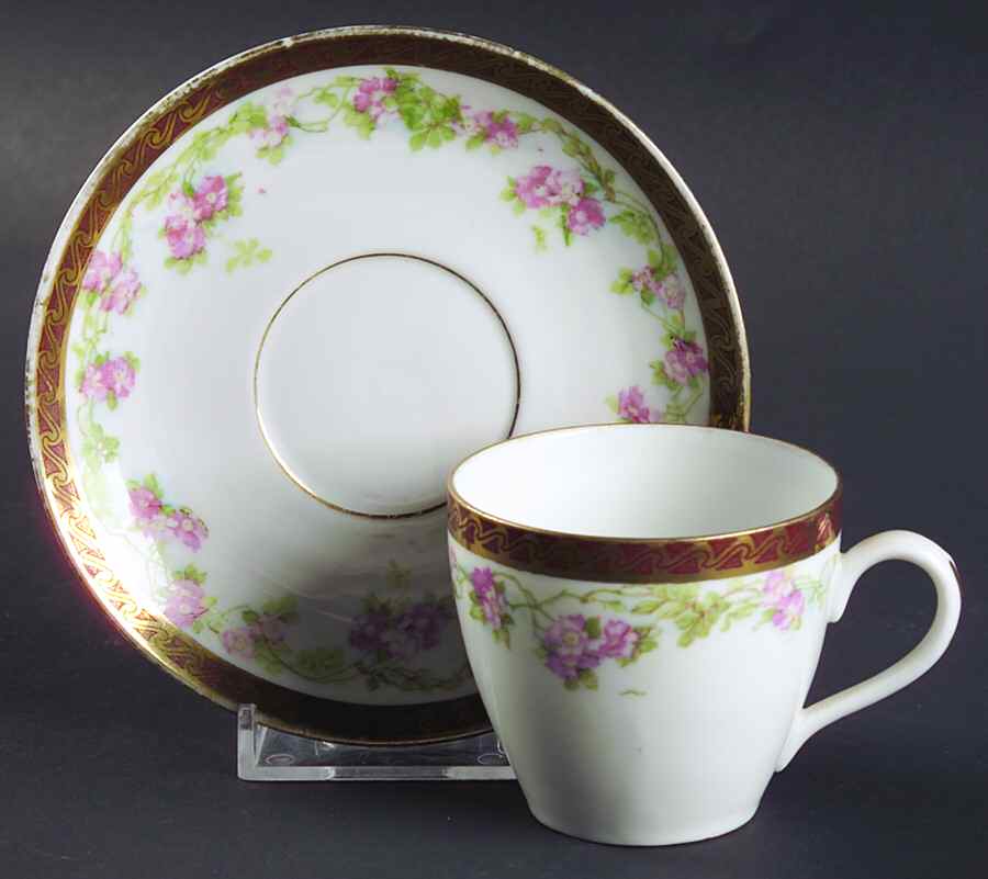 AUS362 Flat Demitasse Cup & Saucer Set by Austria-1