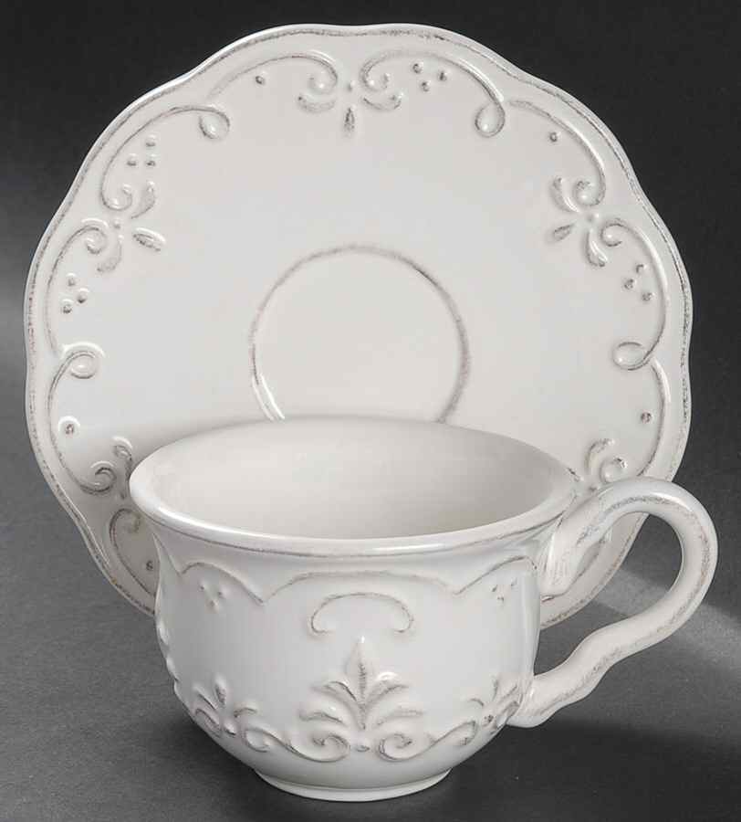 Scallop Flat Cup & Saucer Set by American Atelier-1