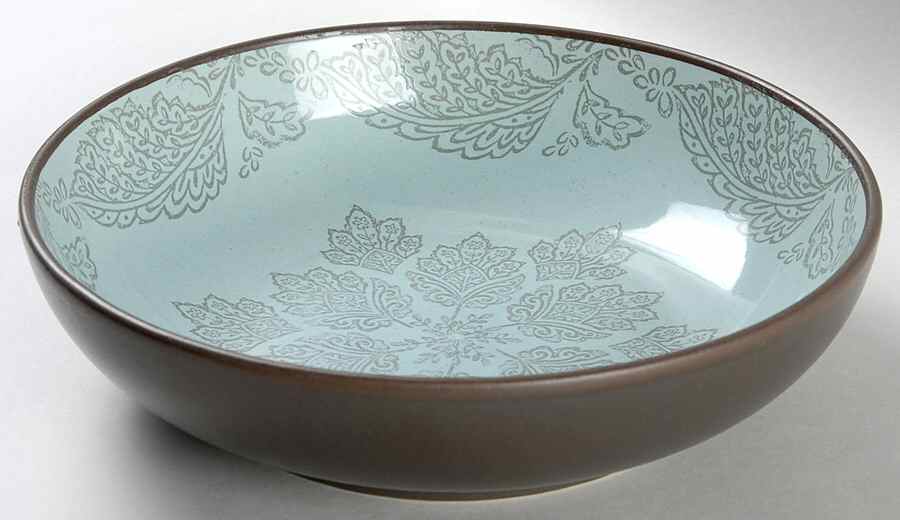 Chandi Blue 9" Round Vegetable Bowl by 222 Fifth (PTS)-1