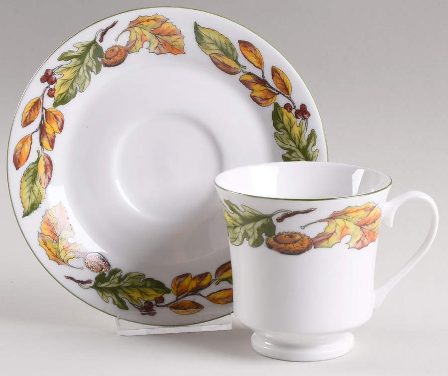 Pilgrims Harvest Footed Cup & Saucer Set by American Atelier-1