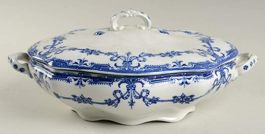 Alexis Blue Oval Covered Vegetable by Adderley-1