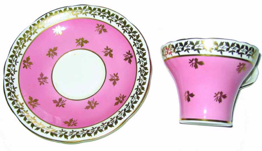 C880 Pink Flat Cup & Saucer Set by John  Aynsley & Sons-1
