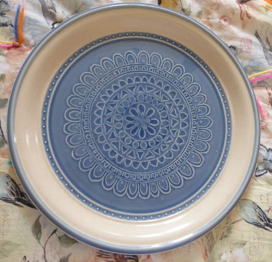 Brocade Blue 12" Chop Plate (Round Platter) by Arita-1