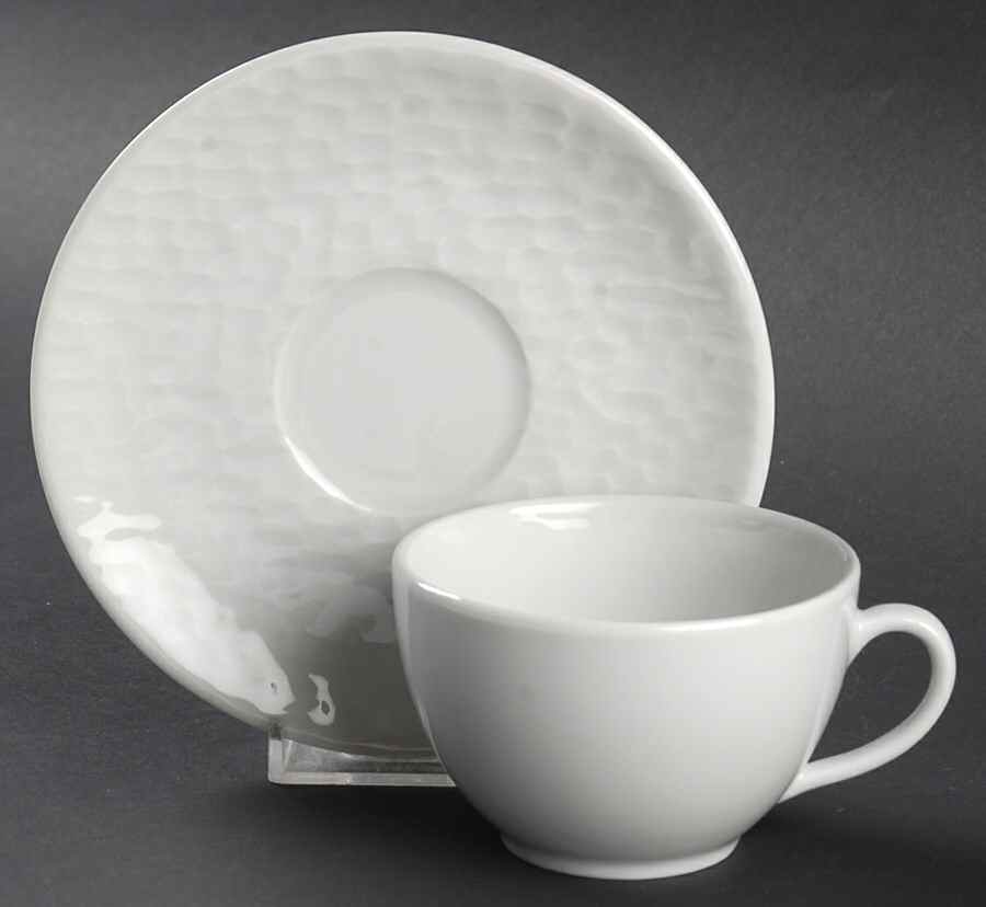Aqua Flat Cup & Saucer Set by Apilco-1