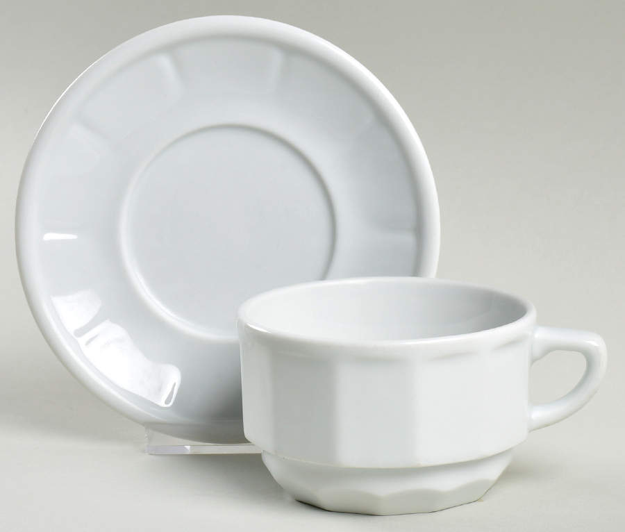 Flora Flat Cup & Saucer Set by Apilco-1