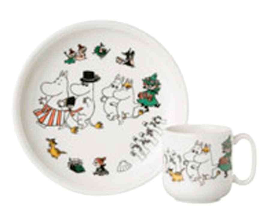Moomin Valley (2 Piece) Child's Set (Plate & Mug) by Arabia of Finland-1