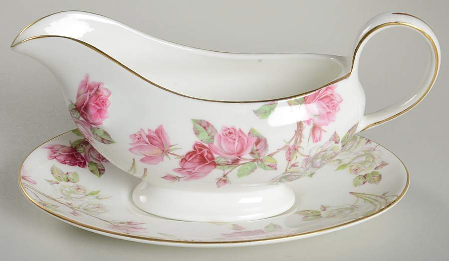 Elizabeth Rose (Smooth) Gravy Boat & Underplate by John  Aynsley & Sons-1