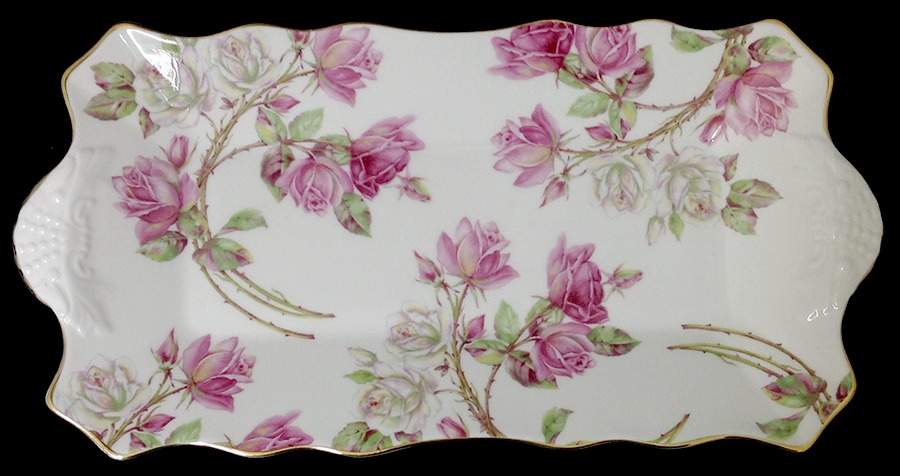 Elizabeth Rose (Smooth) Large Sandwich Tray by John  Aynsley & Sons-1
