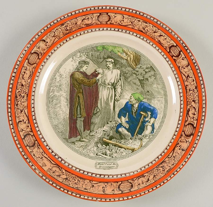 Shakspere (Orange Trim) Dinner Plate by Adams China-1