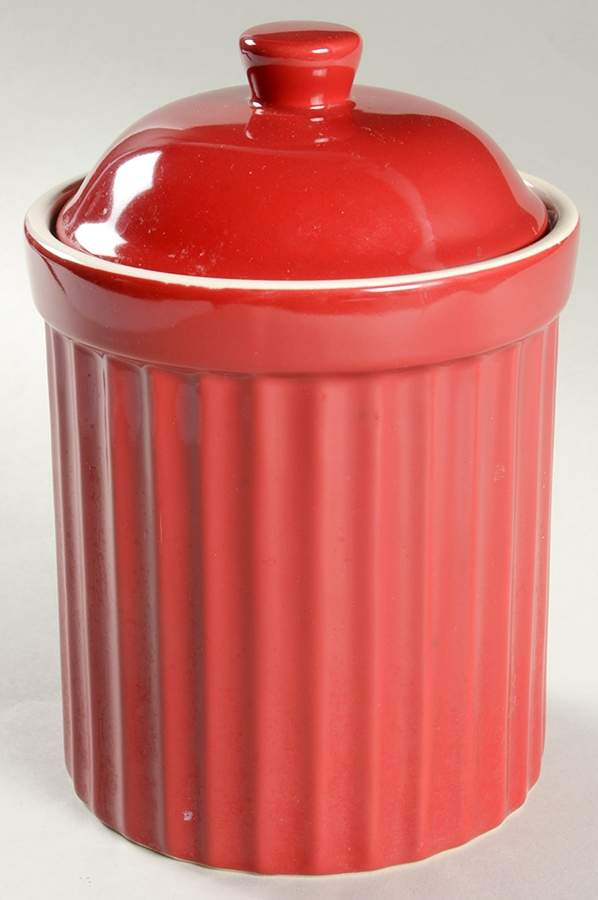 Simply Red Medium Canister & Lid by Abode-1