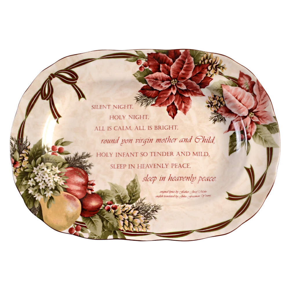 Yuletide Celebration 13" Oval Serving Platter by 222 Fifth (PTS)-1