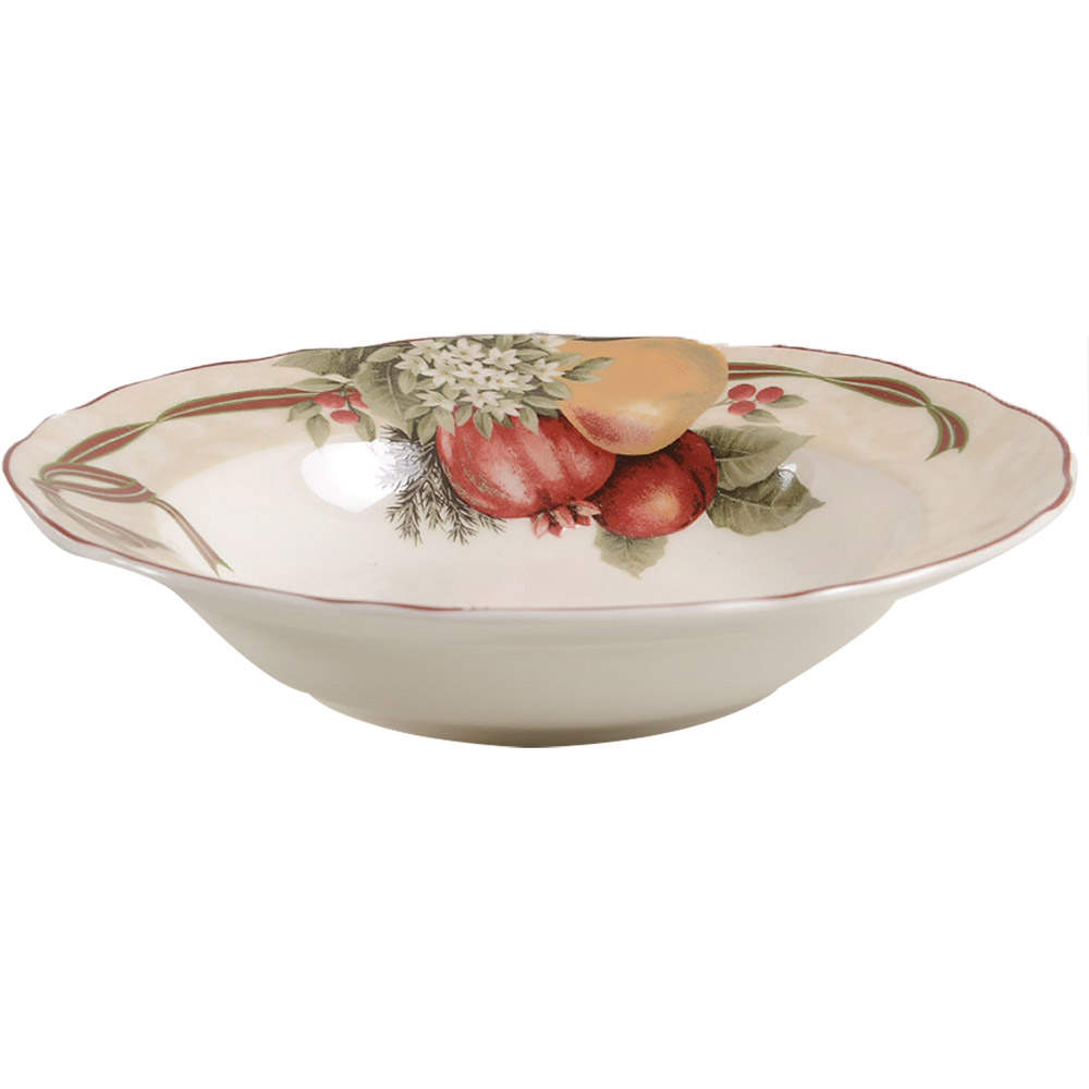 Yuletide Celebration Large Rim Soup Bowl by 222 Fifth (PTS)-1