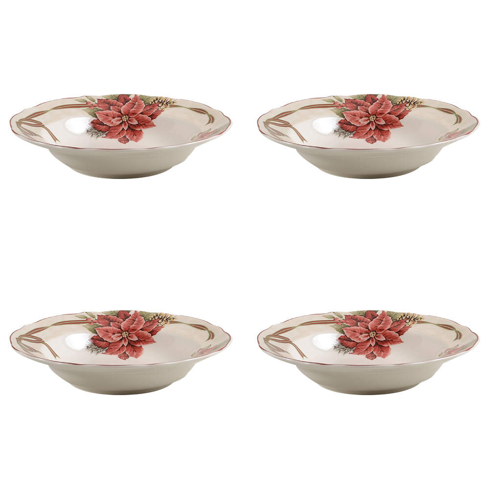 Yuletide Celebration Large Rim Soup Bowl - Set of 4 by 222 Fifth (PTS)-1
