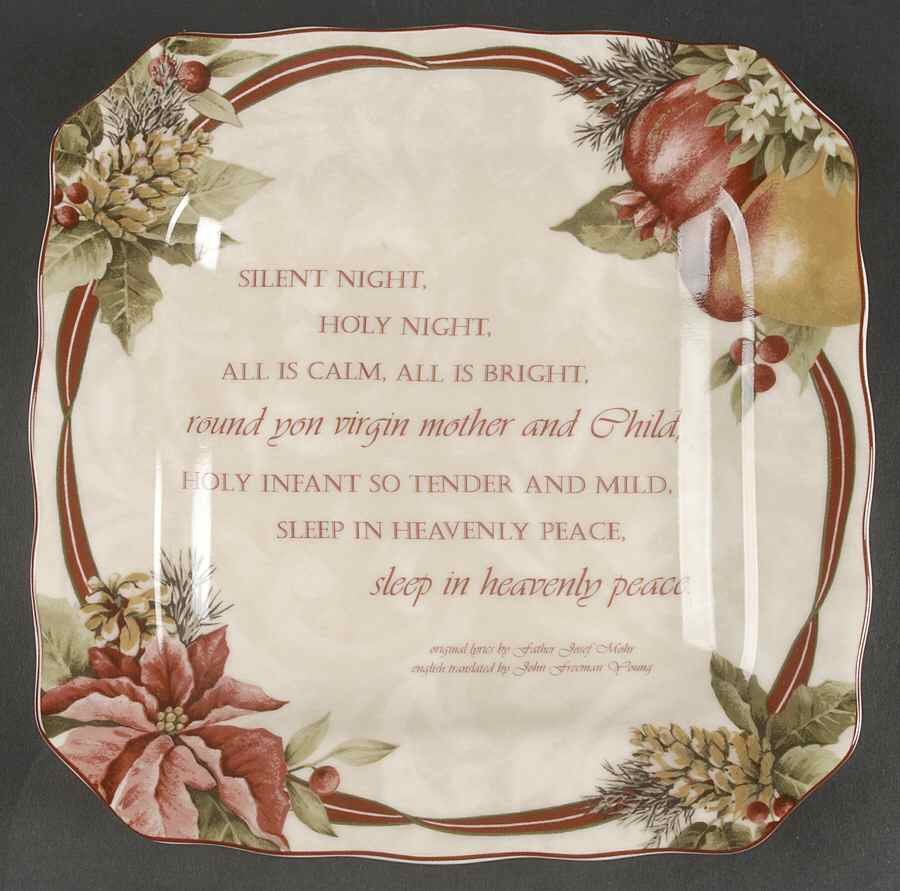 Yuletide Celebration Square Salad Plate by 222 Fifth (PTS)-1