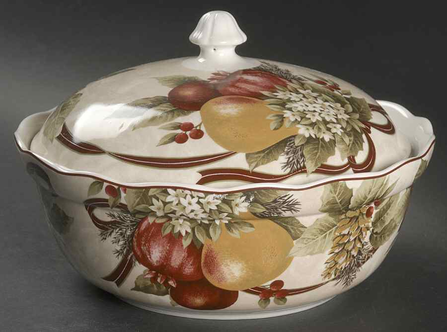 Yuletide Celebration Round Covered Vegetable by 222 Fifth (PTS)-1