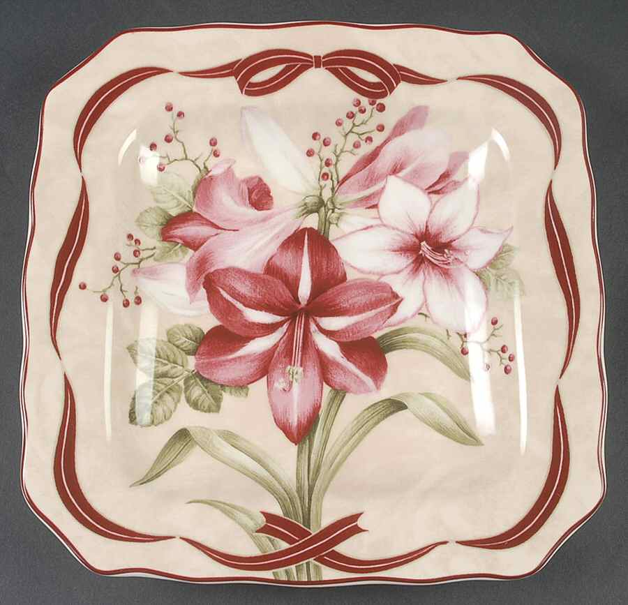 Yuletide Celebration Square Salad Plate by 222 Fifth (PTS)-1
