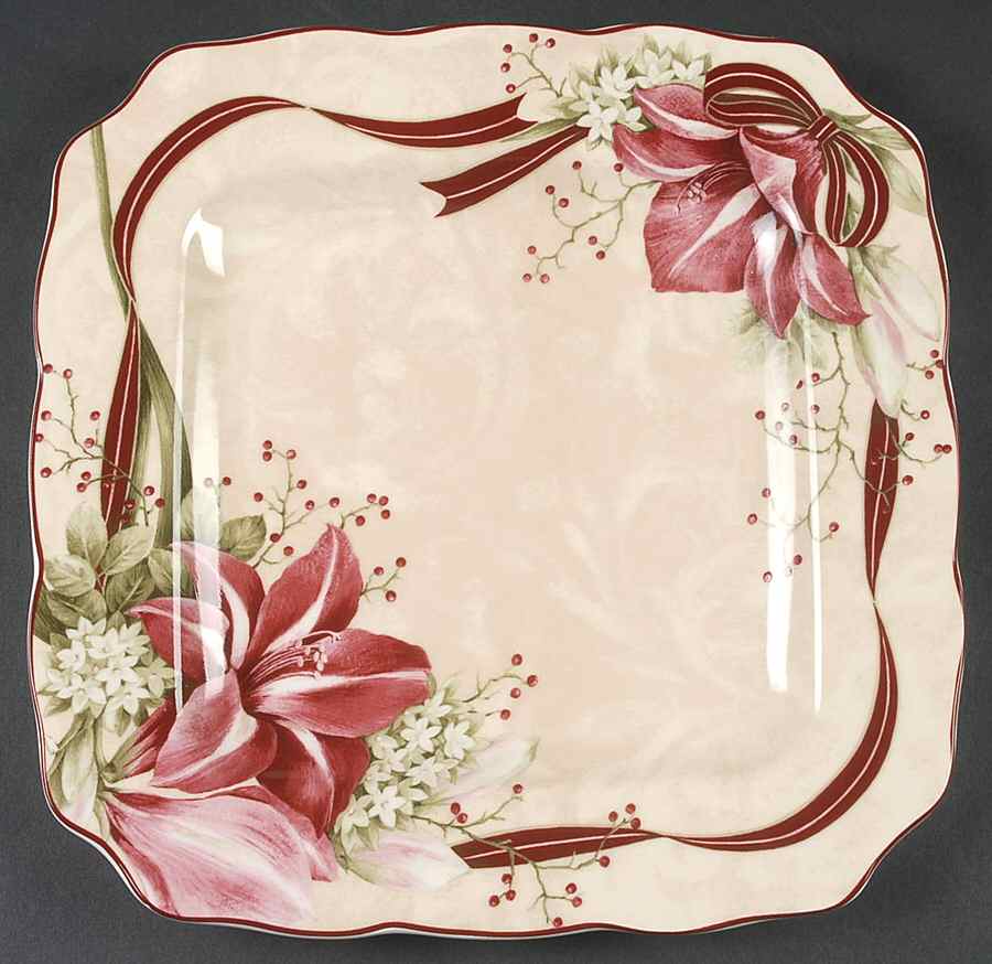 Yuletide Celebration Square Dinner Plate by 222 Fifth (PTS)-1