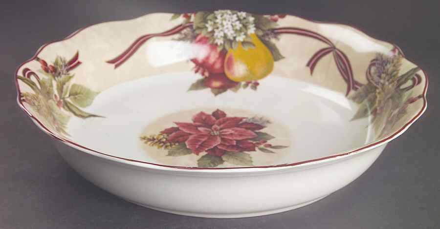 Yuletide Celebration 12" Pasta Serving Bowl by 222 Fifth (PTS)-1