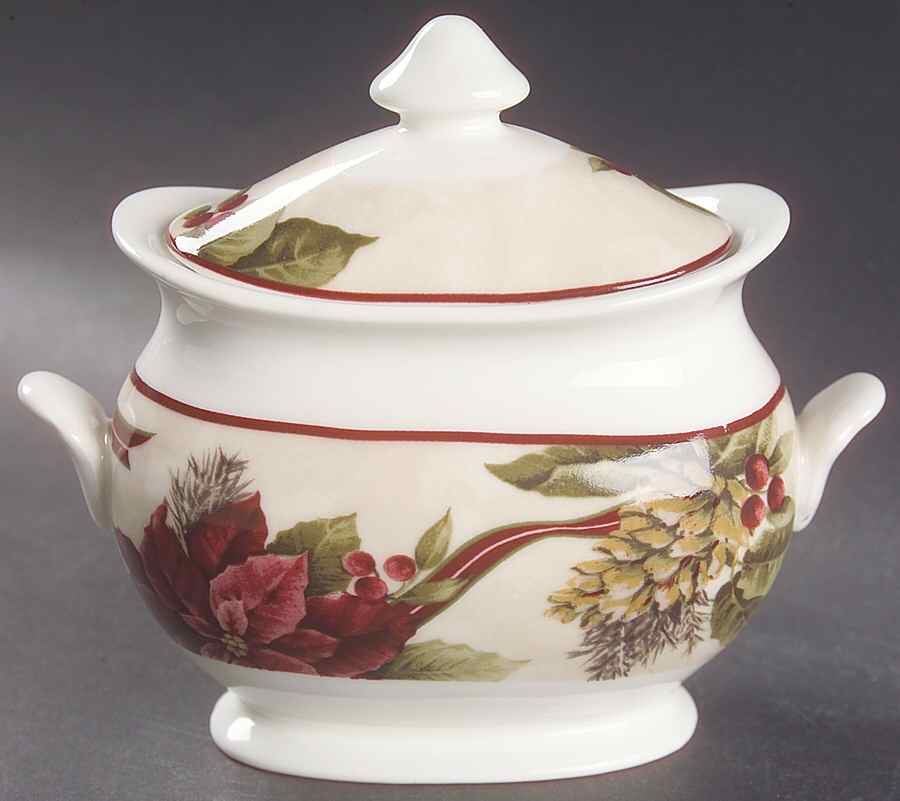 Yuletide Celebration Sugar Bowl & Lid by 222 Fifth (PTS)-1