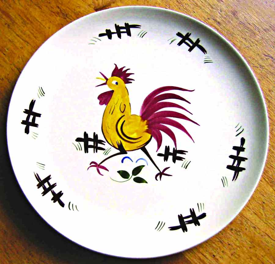 Fierce Cock Dinner Plate by Adams China-1
