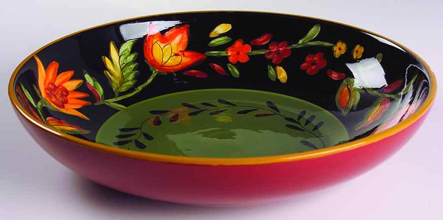 Arabian Flower 13" Pasta Serving Bowl by 222 Fifth (PTS)-1