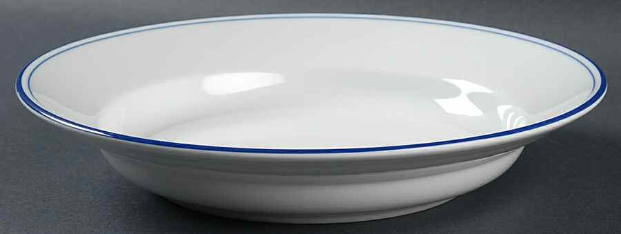Tres Grande Blue Bands Large Rim Soup Bowl by Apilco-1