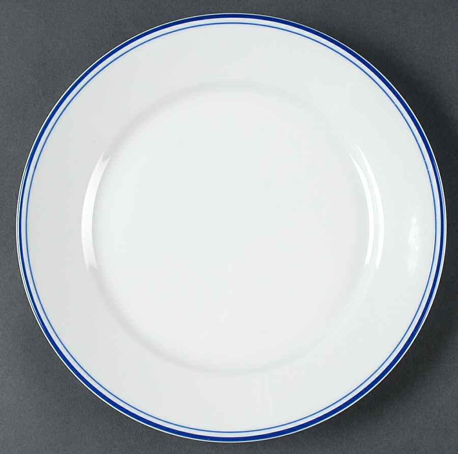 Tres Grande Blue Bands Salad Plate by Apilco-1