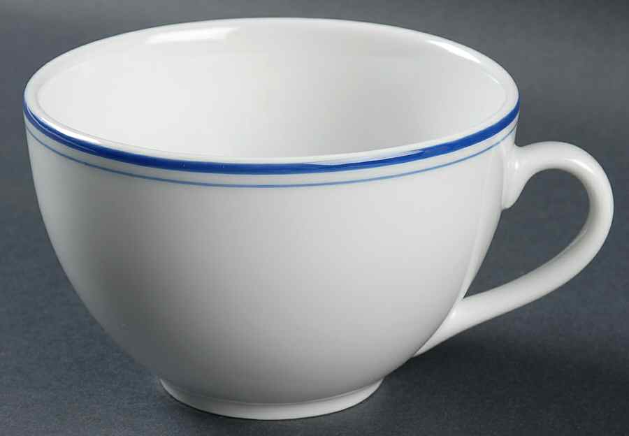 Tres Grande Blue Bands Flat Cup by Apilco-1