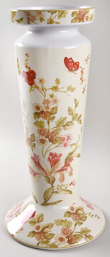 Summer Botanical Lutece Fleur Rouge 14" Pillar Candleholder by 222 Fifth (PTS)-1
