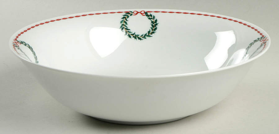 Holly Wreath 9" Round Vegetable Bowl by Laura Ashley-1